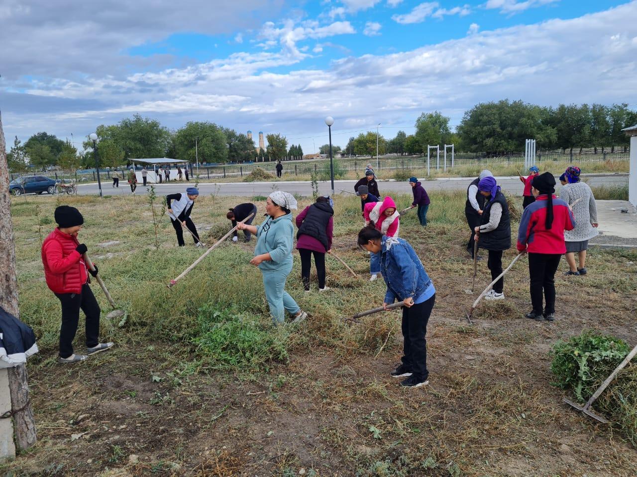 Мектебімізде 2023 жылдың 16 қыркүйек күні Ақсу ауданы әкімінің "Ауданның елді мекендерінде көктемгі-күзгі санитарлық тазарту, көркейту, көгалдандыру туралы" қаулысына сәйкес мектеп ауласына сенбілік ұйымдастырылды
