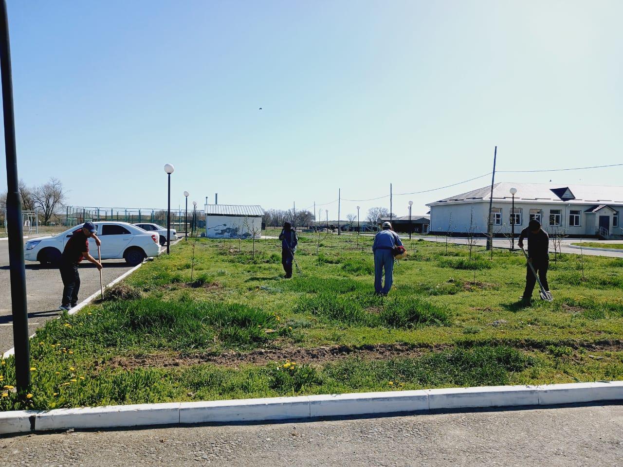 Бижарас Садырбайұлы атындағы орта мектебінде "Жасыл мекен" акциясы аясында мектеп ауласына  тазалық жұмыстары жүргізілді.